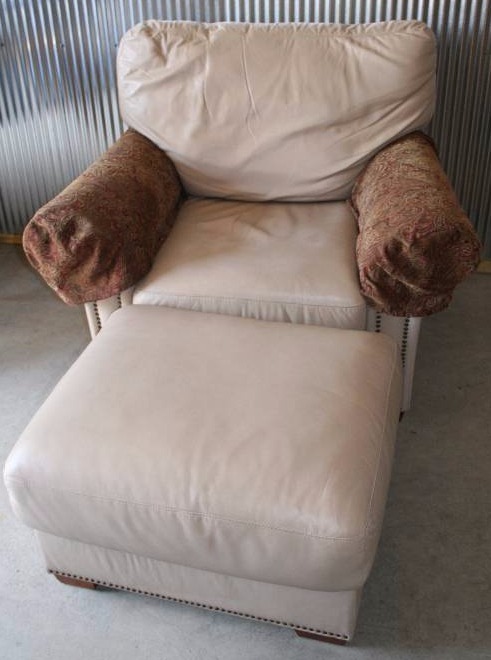 lot 10 image: Large Chair and Footstool