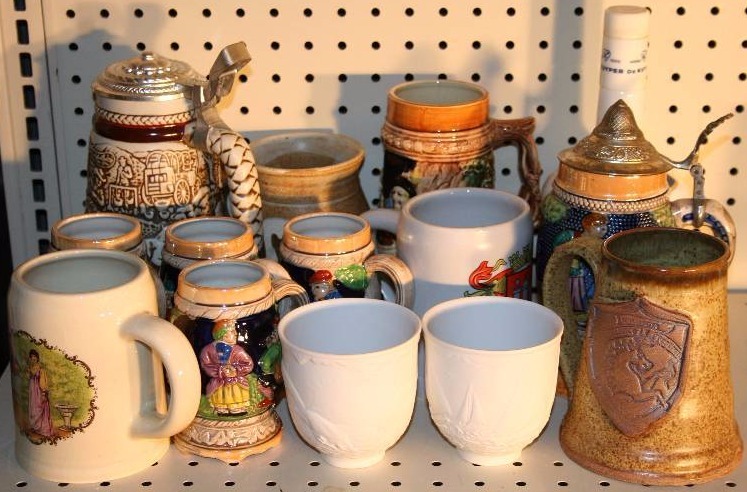 lot 145 image: Steins, Flagons, and Cups