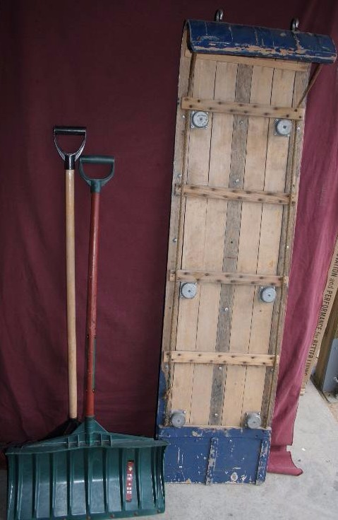 lot 276 image: Toboggan and Snow Shovels