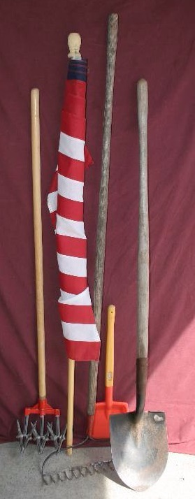 lot 282 image: Garden Tools and American Flag