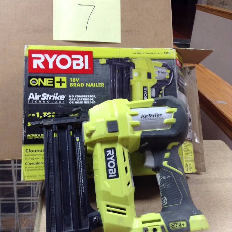 lot 7 image: Ryobi One 18V Brad Nailer Air Strike used not tested