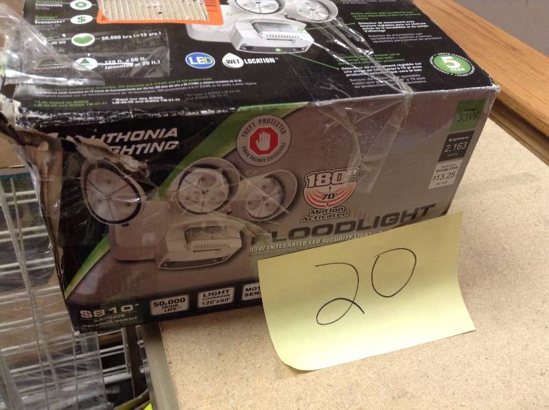 lot 20 image: Lithonia Lightning Floodlight E021516 never used