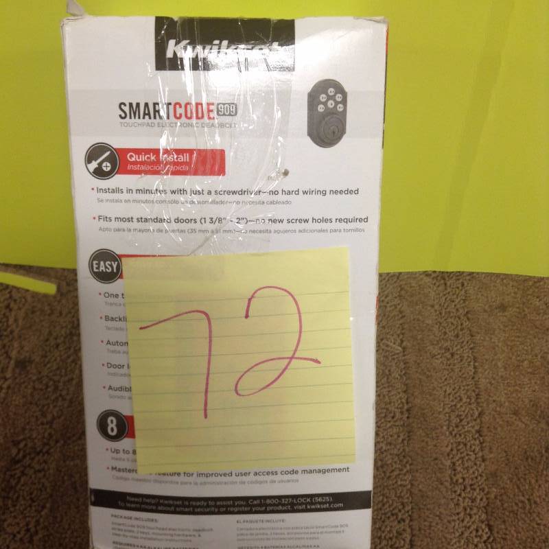 lot 72 image: Smart Code Keyless Entry not used