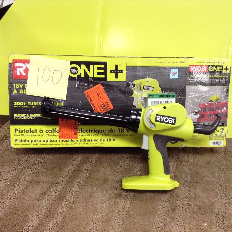 lot 100 image: Ryobi One 18V Caulk and adhesive gun Tool Only