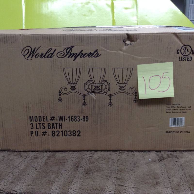 lot 105 image: World Imports model WI-1683-89 3 light Bath