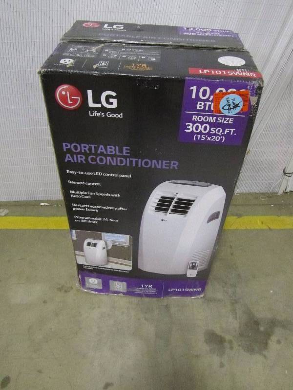lot 34 image: LG Electronics 10,000 BTU Portable Air Conditioner and Dehumidifier Function with Remote in White
