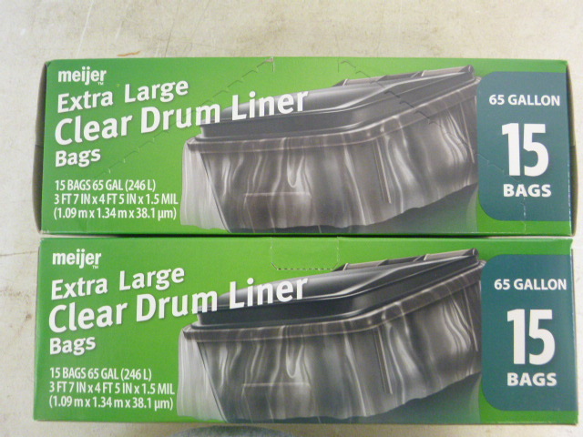 2 Boxes of Meijer Extra Large Clear Drum Liners