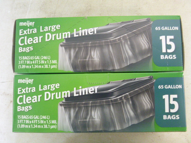 2 Boxes of Meijer Extra Large Clear Drum Liners