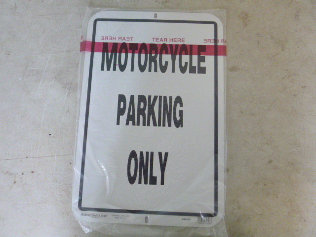 Motorcycle Parking Only Sign