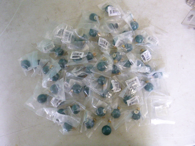 Lot of Ball-Shaped Green Cabinet Knobs