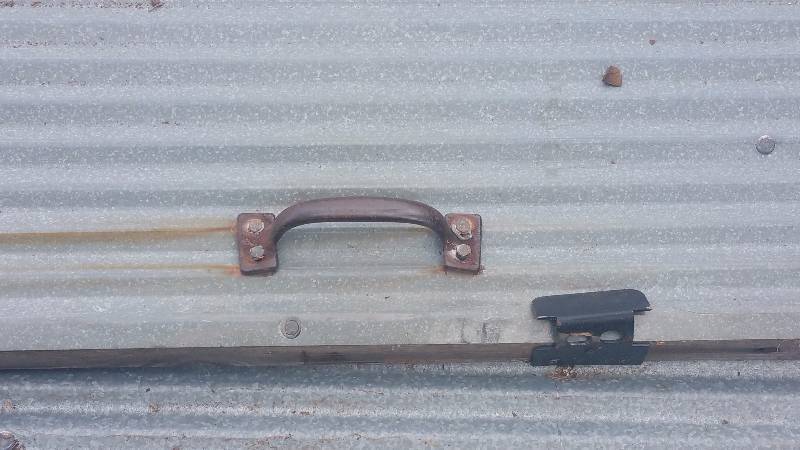 lot 6 image: (3) Large Vintage Galvanized Steel Doors