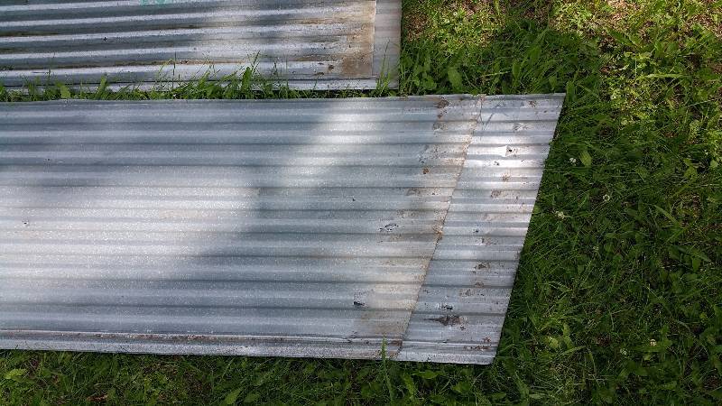 lot 16 image: (4) Sheets of Angled Galvanized Steel - Various Sizes, 11, 10 etc.