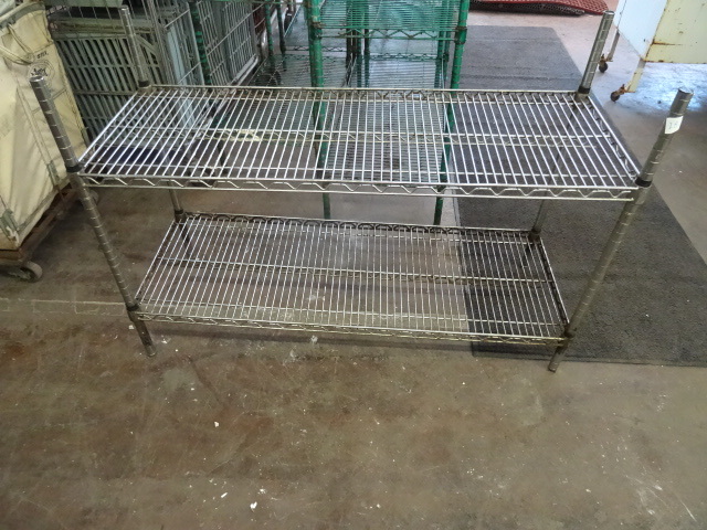 lot 28 image: 2 Tier Stainless Rack NSF. 48 X 18 X 33