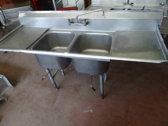 lot 52 image: 2 Basin Stainless Sink With Sides