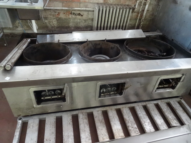 lot 58 image: 3 Burner Asian Wok Cook Station.