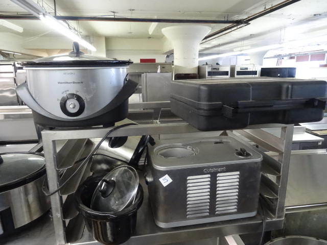 lot 117 image: 2 Crock Pots. Portable Butane Burner,