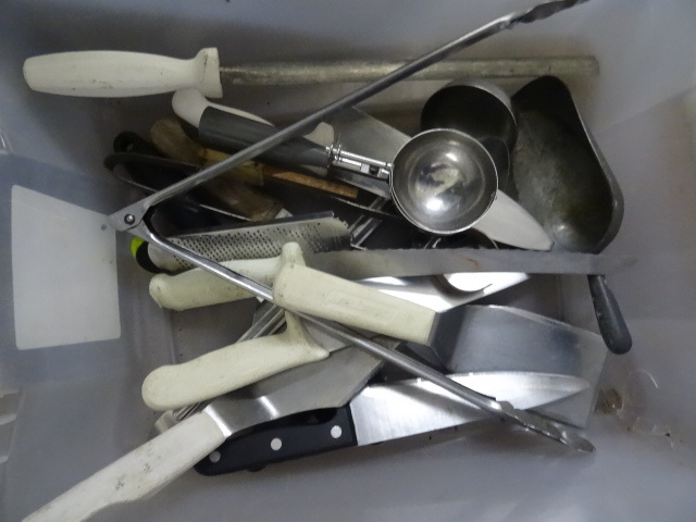 lot 163 image: Bin Of Misc Cooking Utensils