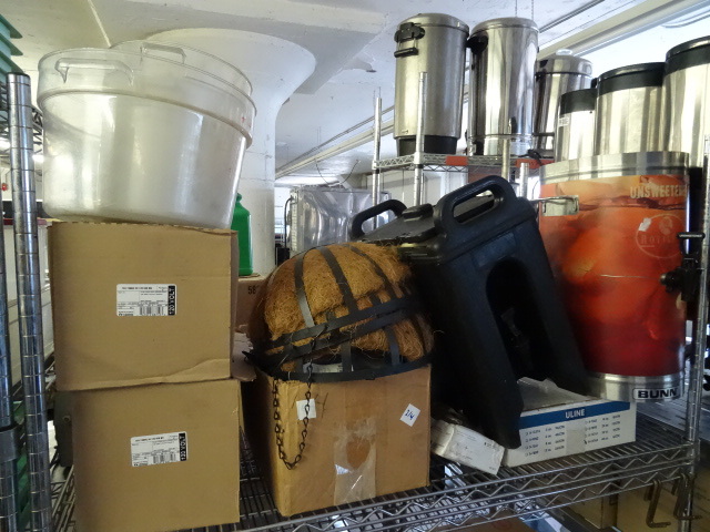 lot 214 image: Lithonia Track Lights, Plant Hanging Baskets,