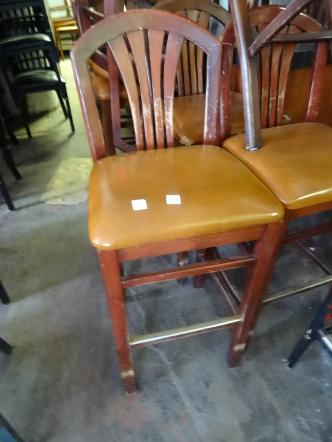 lot 279 image: 10 Wood Framed Stools. 30 Seat Height