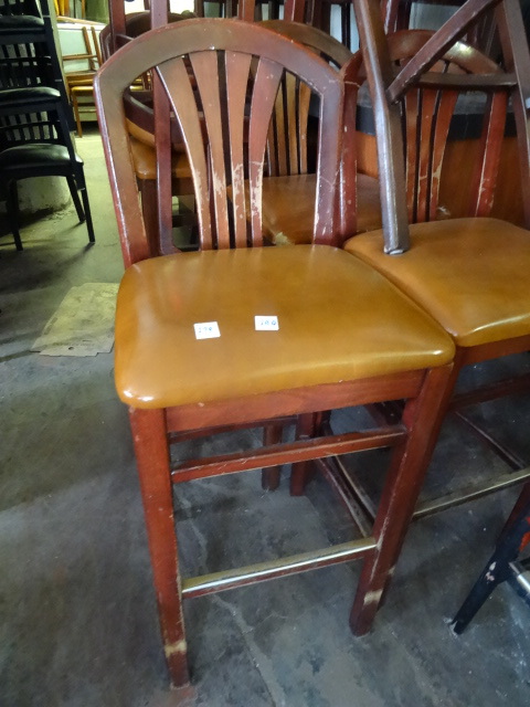 lot 280 image: 10 Wood Framed Stools. 30 Seat Height