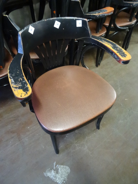 lot 281 image: 10 Wood Framed Restaurant Chairs