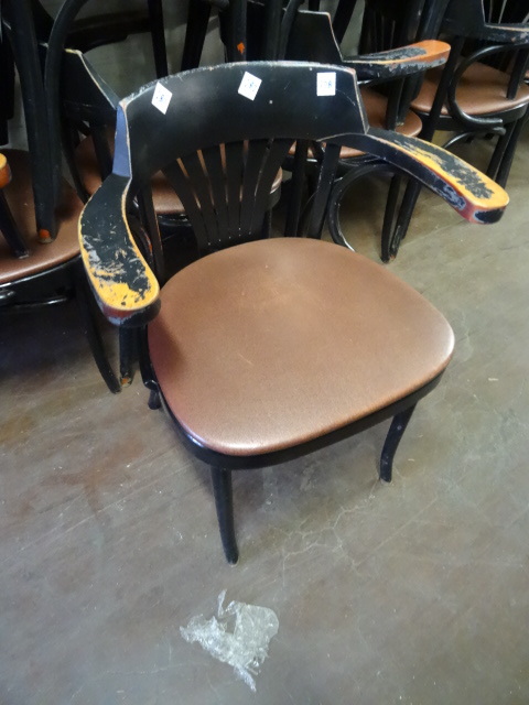 lot 282 image: 10 Wood Framed Restaurant Chairs