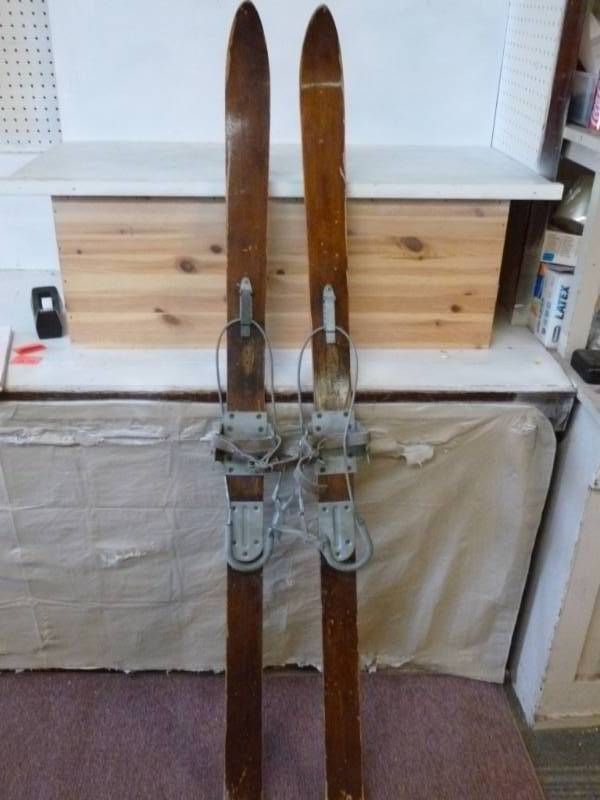 lot 279 image: Vintage Wooden Skis