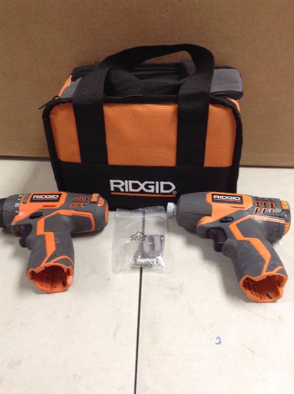 lot 16 image: Ridgid 12V Drill Driver and Impact Drill Tools only in like new condition