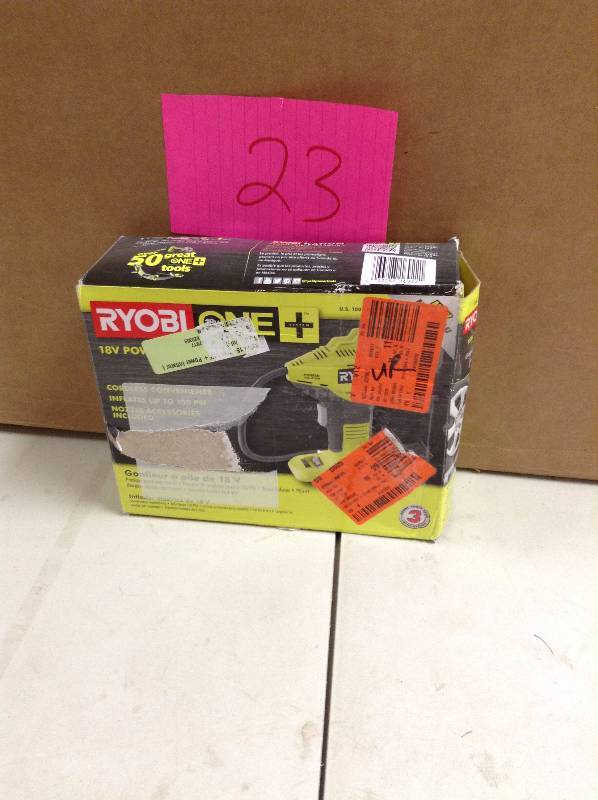 lot 23 image: Ryobi One 18V Inflator never used