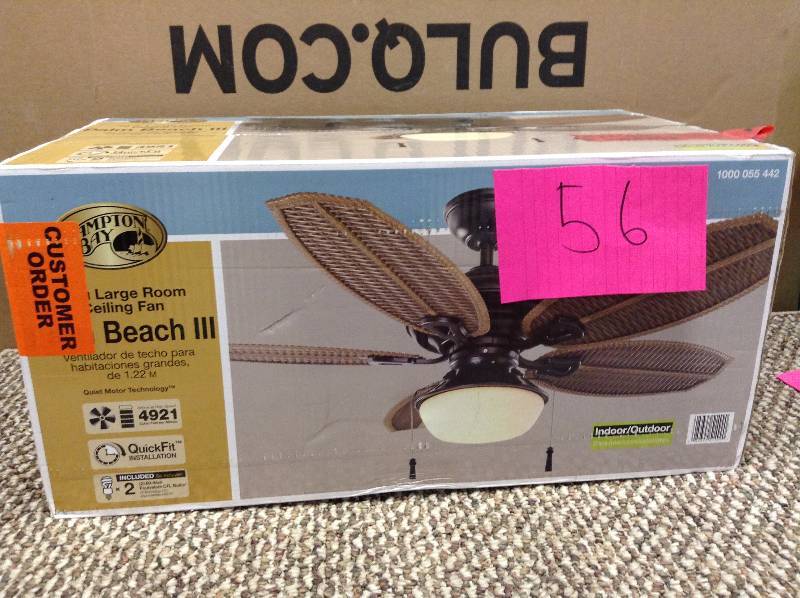 lot 56 image: Hampton Bay Palm Beach 48 in Ceiling Fan not used