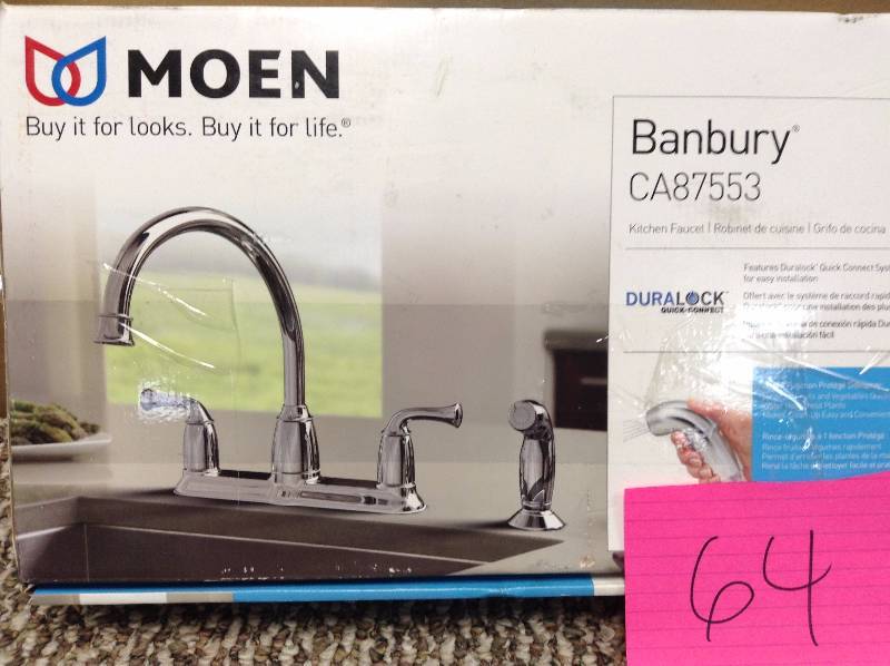 lot 64 image: Moen Banbury CA87553 Kitchen Faucet
