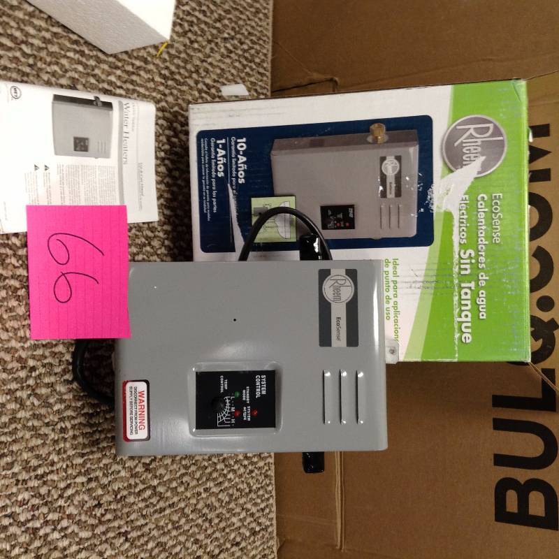 lot 66 image: EcoSense Tankless Water Heater RETE-13 not used