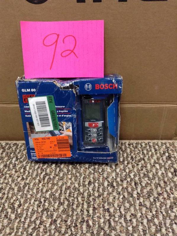 lot 92 image: Bosch 265 ft lithium ion laser range finder with inclinometer