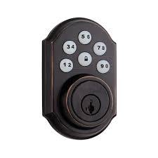 lot 6 image: Kwikset 909-11PS Venetian Bronze SmartCode Electronic Deadbolt not used