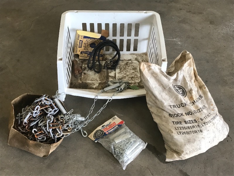 lot 63 image: Lot Of Tire Chains & Accessories S...