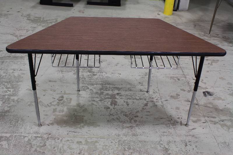 lot 86A image: Wood Student Desk - Table