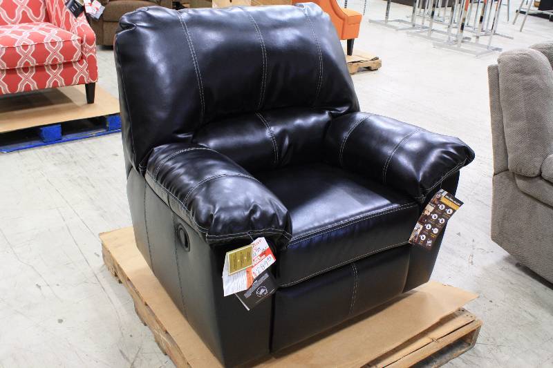 lot 34A image: Ashley Black DuraBlend Reclining Rocker BRAND NEW