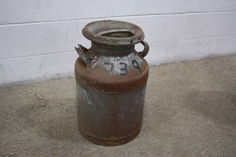 lot 127 image: Vintage Metal Milk Can #1
