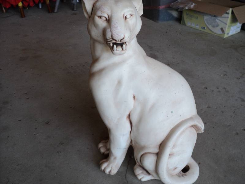 lot 33 image: ceramic mountain lion, 23in high...