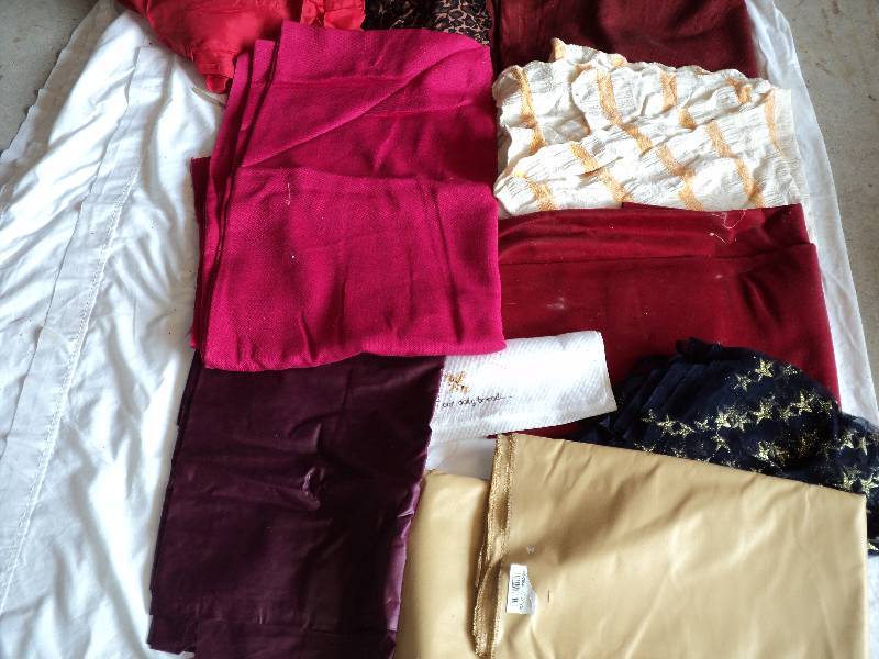 lot 57 image: box of material, 30 or more yards...