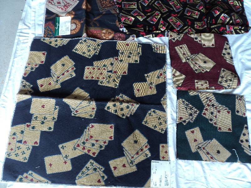 lot 61 image: card playing fabric...