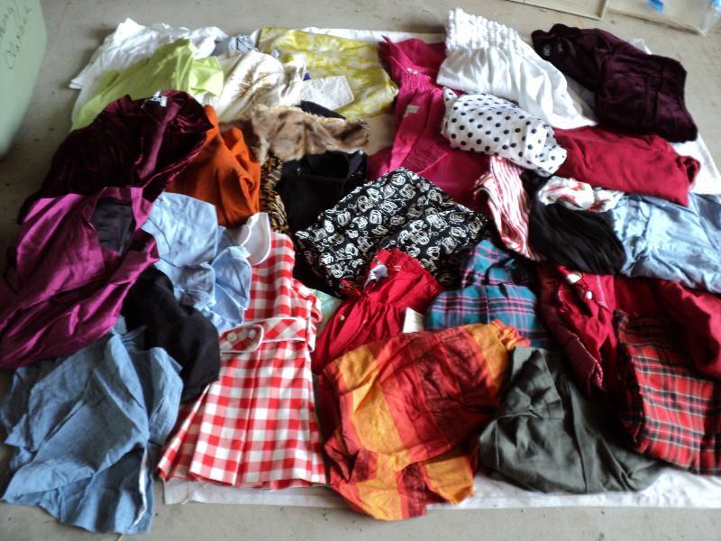 lot 63 image: box of vintage clothing, has been i...