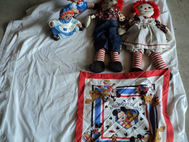 lot 67 image: raggedy ann and andy, ceramic ann a...