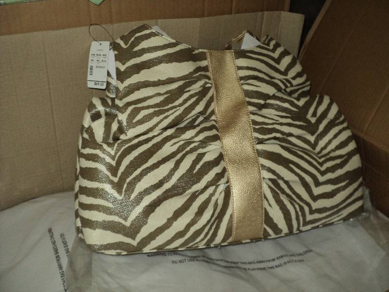 lot 82 image: box of 12 new CJ Banks purses, each...