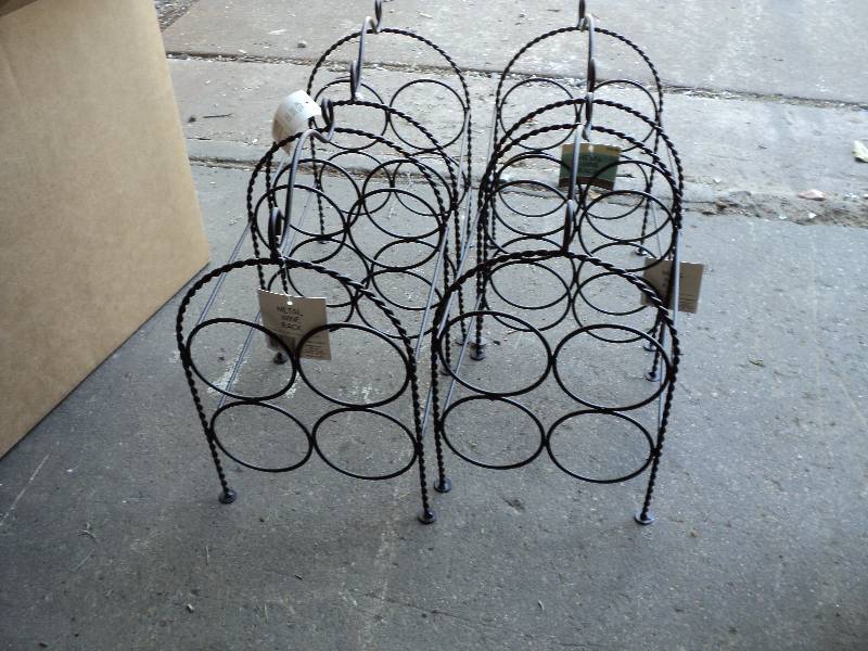 lot 93 image: 4 iron wine racks ...