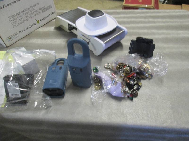 lot 44 image: 2 Key Boxes, Mandolin Slicer, Large...