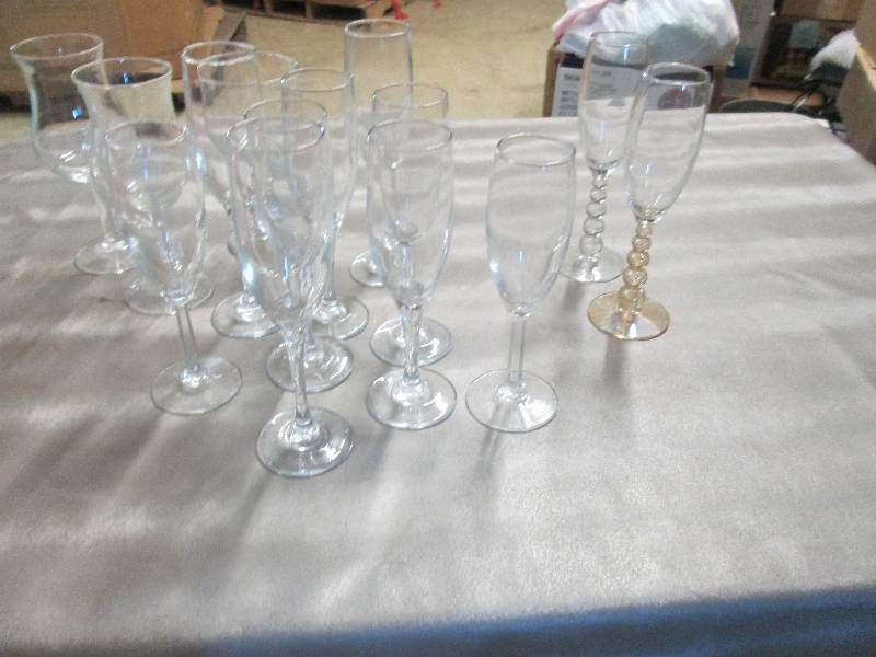 lot 104 image: Champagne and Wine Glasses...