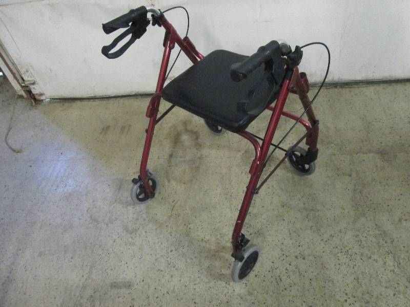 lot 128 image: Foldable Metal Walker with Wheels, ...