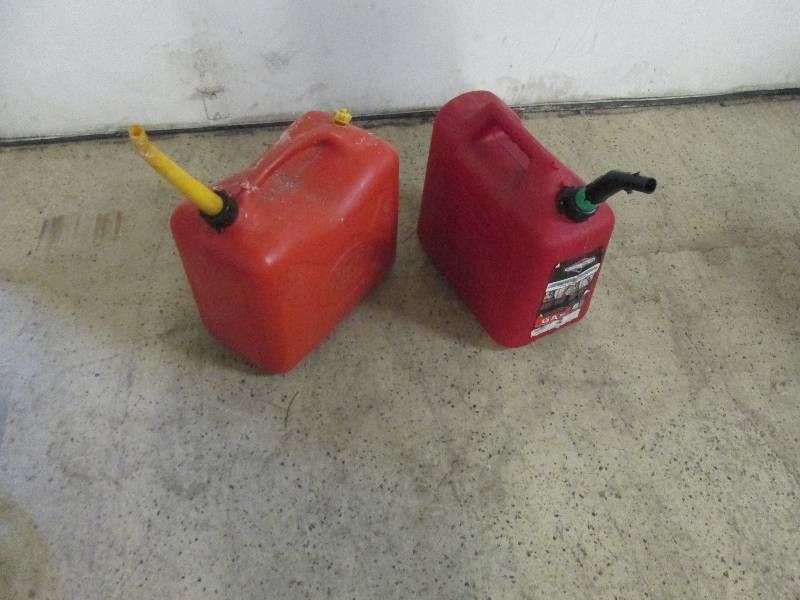 lot 129 image: Lot of 2 Plastic Gas Cans...
