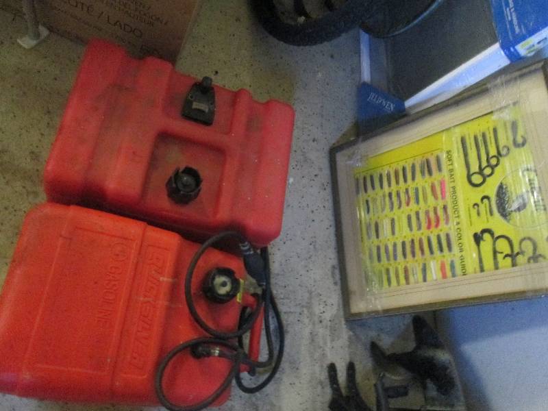 lot 131 image: Bait Print & 2 Marine Gas Cans...